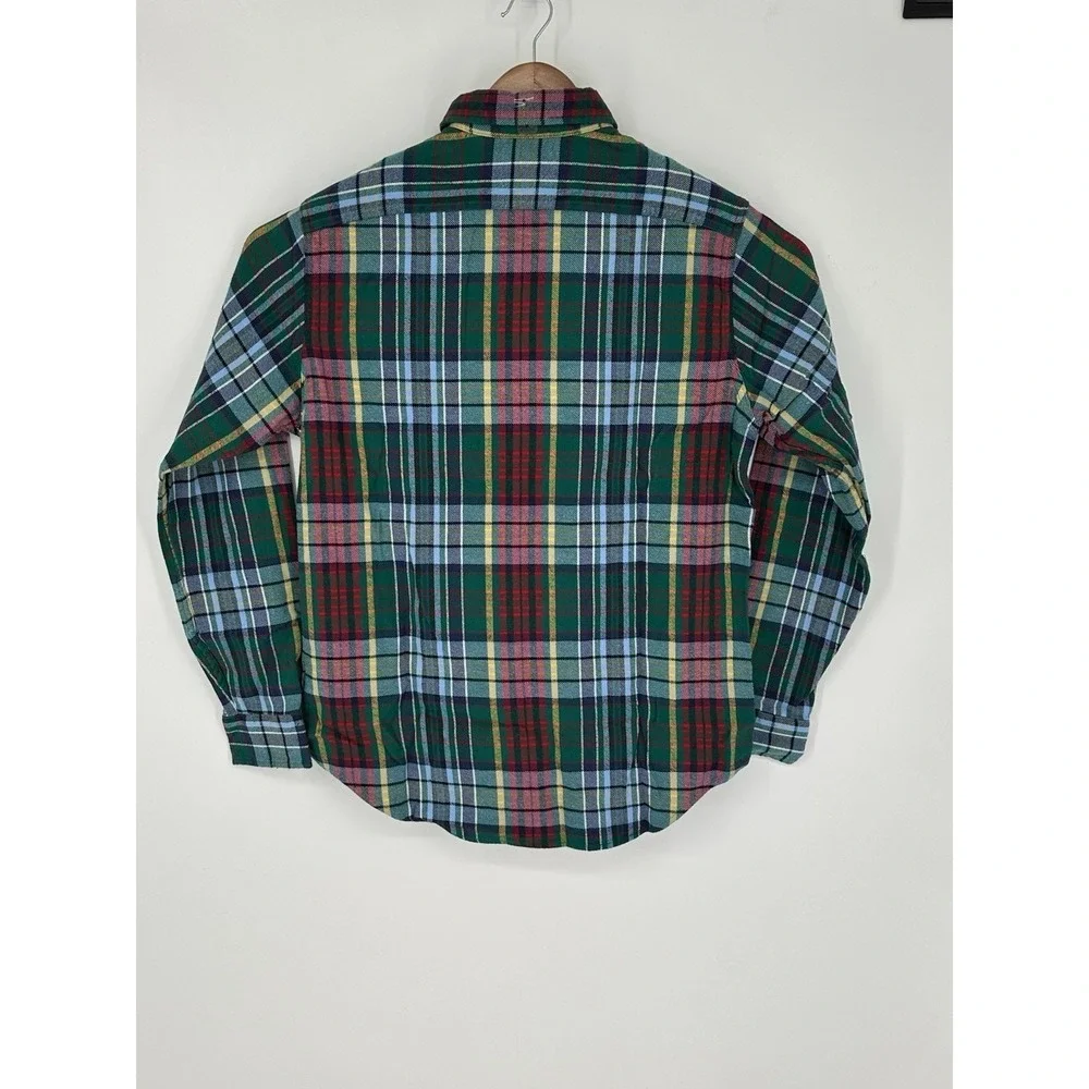 Polo Ralph Lauren Men's SM Classic Fit Green/Red/Yellow Plaid Flannel Shirt W1